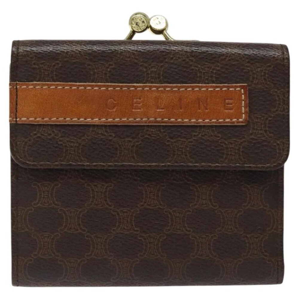 Celine Macadam Canvas Compact Wallet Pvc Leather … - image 2